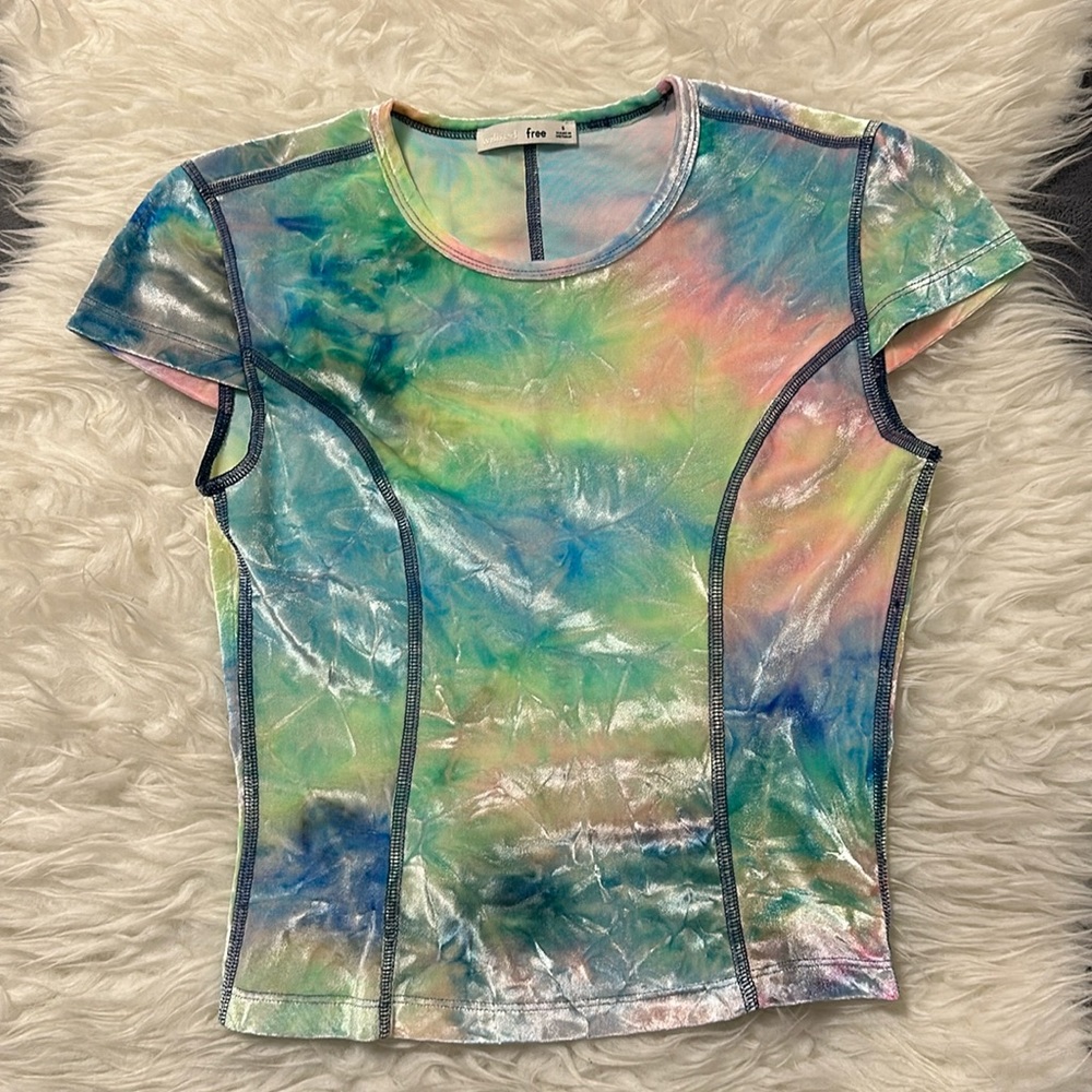 Lot of 2 Crop Tops - Wilfred Free Aritzia Zaylee Velvet + OMIGHTY Hey Arnold